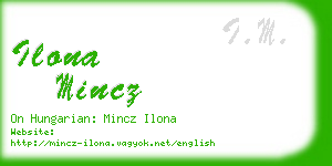 ilona mincz business card